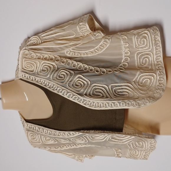 Soft Surroundings Bolero Open Jacket Short Sleeve Shrug Sheer - Picture 2 of 6